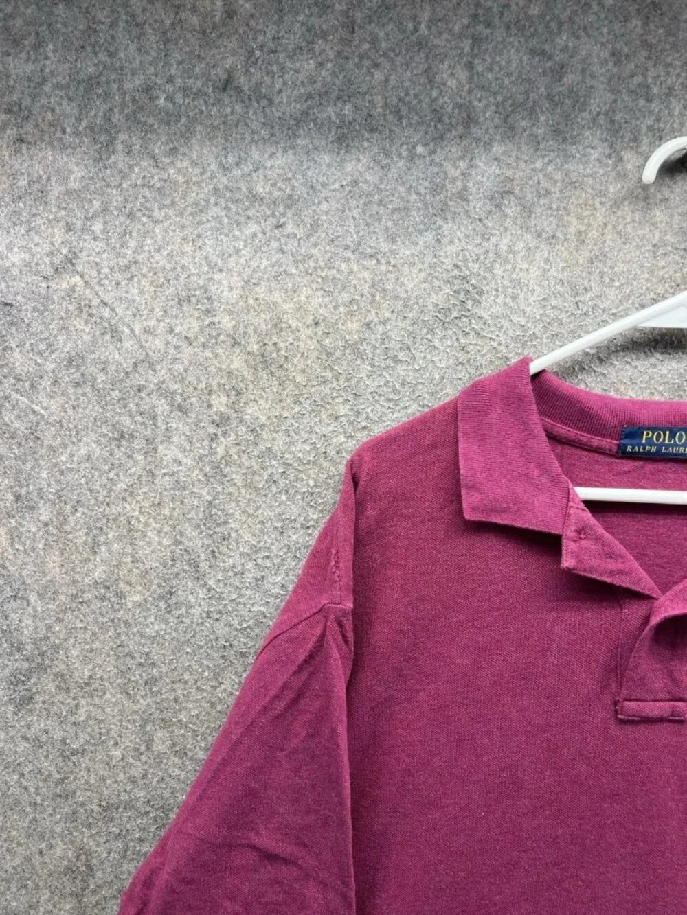 Polo Ralph Lauren Polo Shirt Men 2XL Purple Pony Cotton Casual Solid Knit